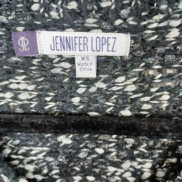 ‼️final must bundle‼️ Jennifer Lopez Grunge Knit Sweater Black Metallic - Picture 8 of 11